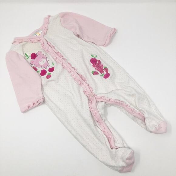 absorba Baby Girl Pink Footie 3-6M - Picture 1 of 8